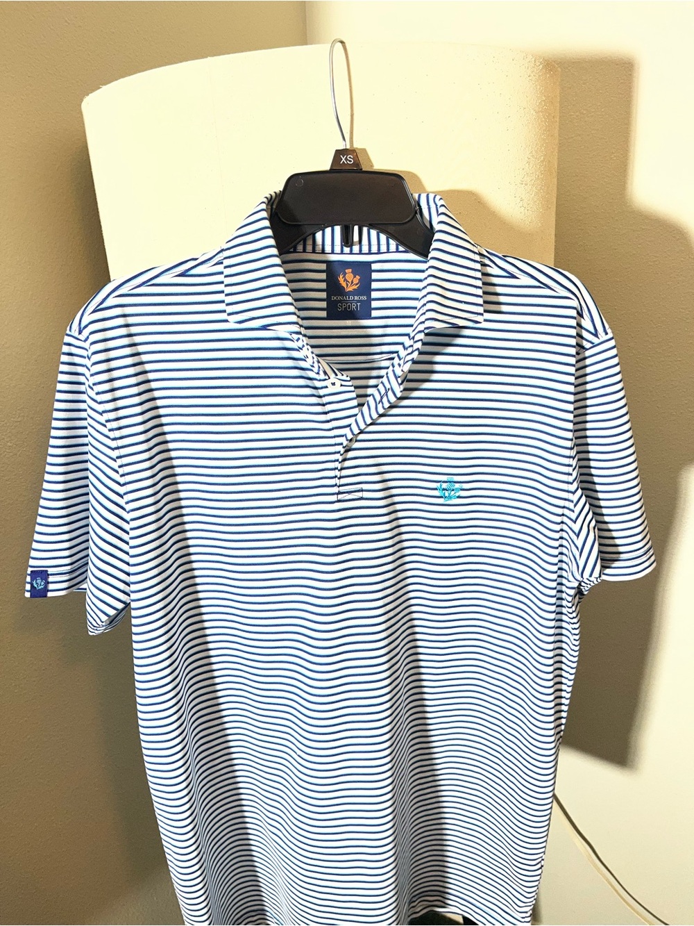 Men's Blue & White Striped Polo Shirt - Sport Collection